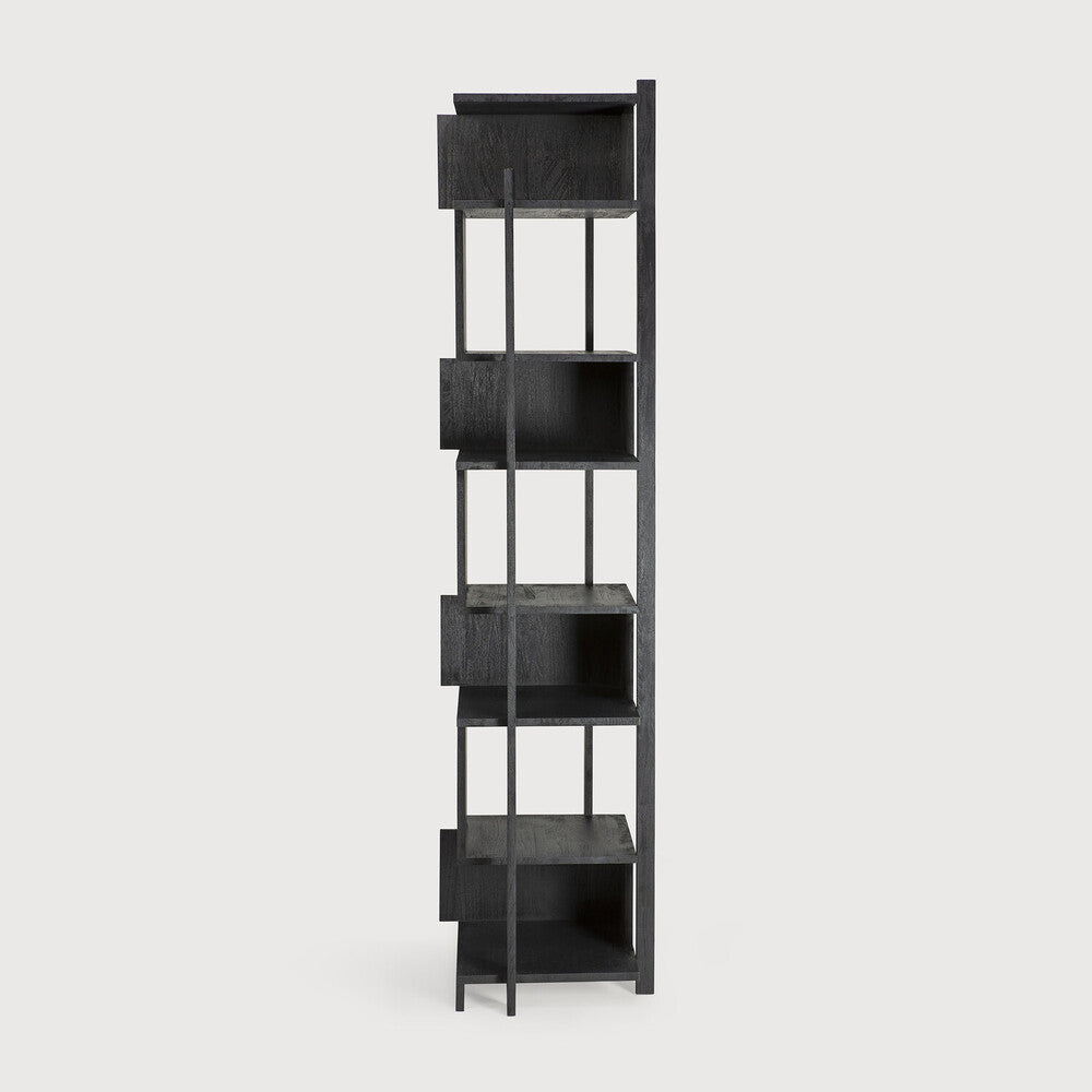 Abstract Teak Black Shelving