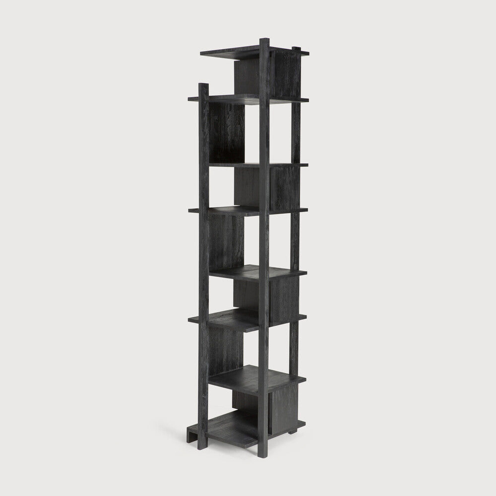 Abstract Teak Black Shelving