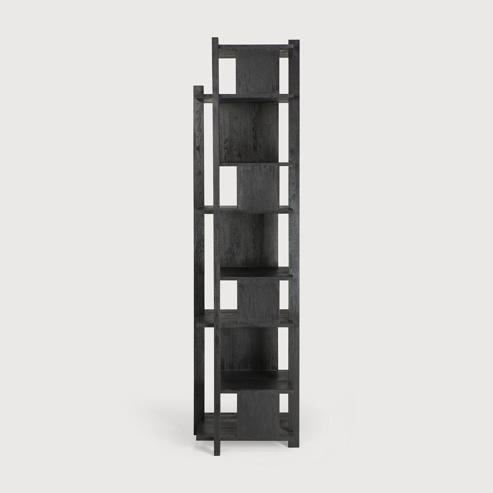 Abstract Teak Black Shelving