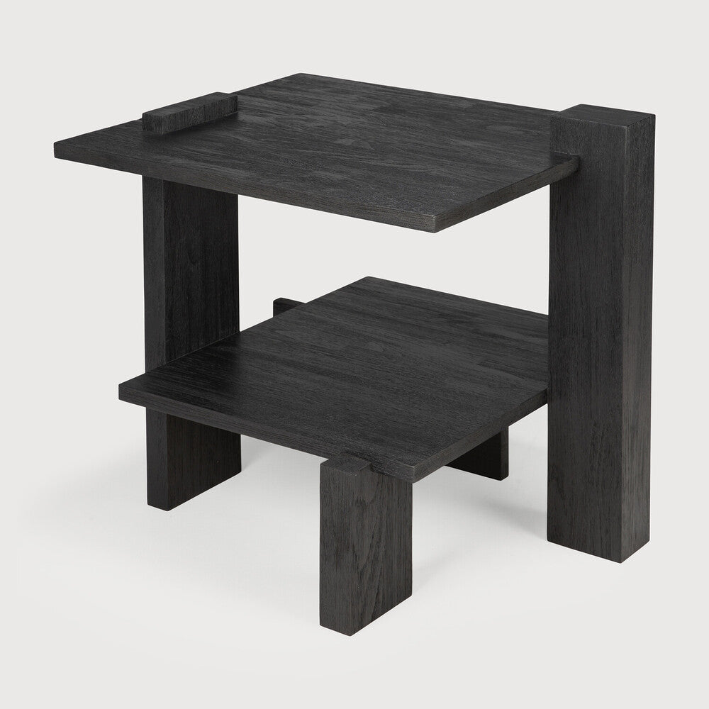 Abstract Black Side Table
