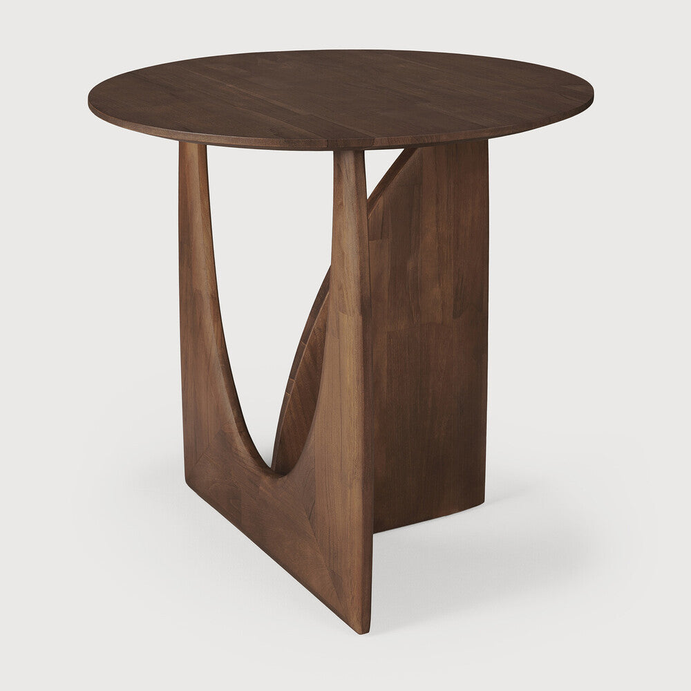 Geometric Teak Side Table