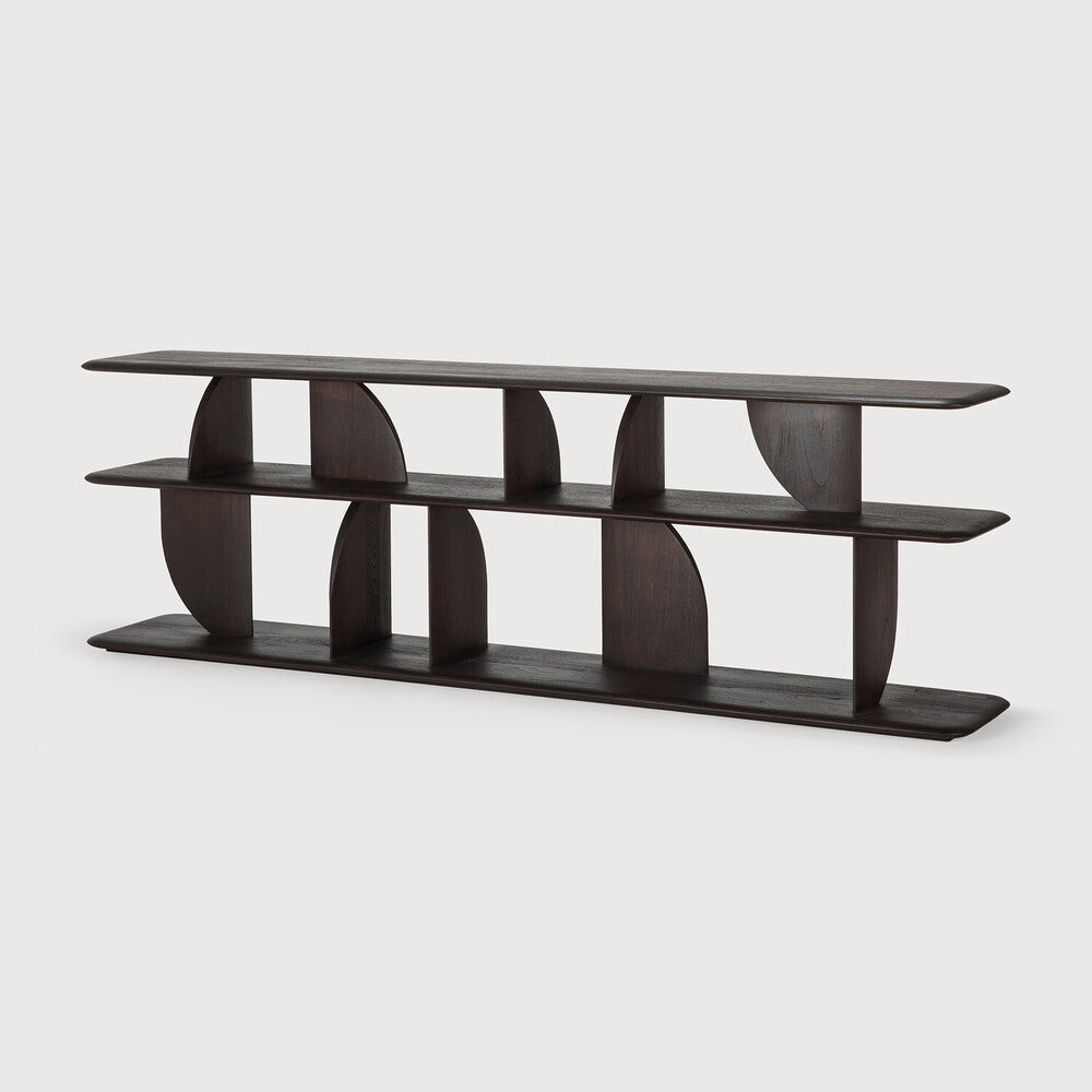 Geometric Dark Teak Console