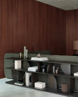 Geometric Dark Teak Console