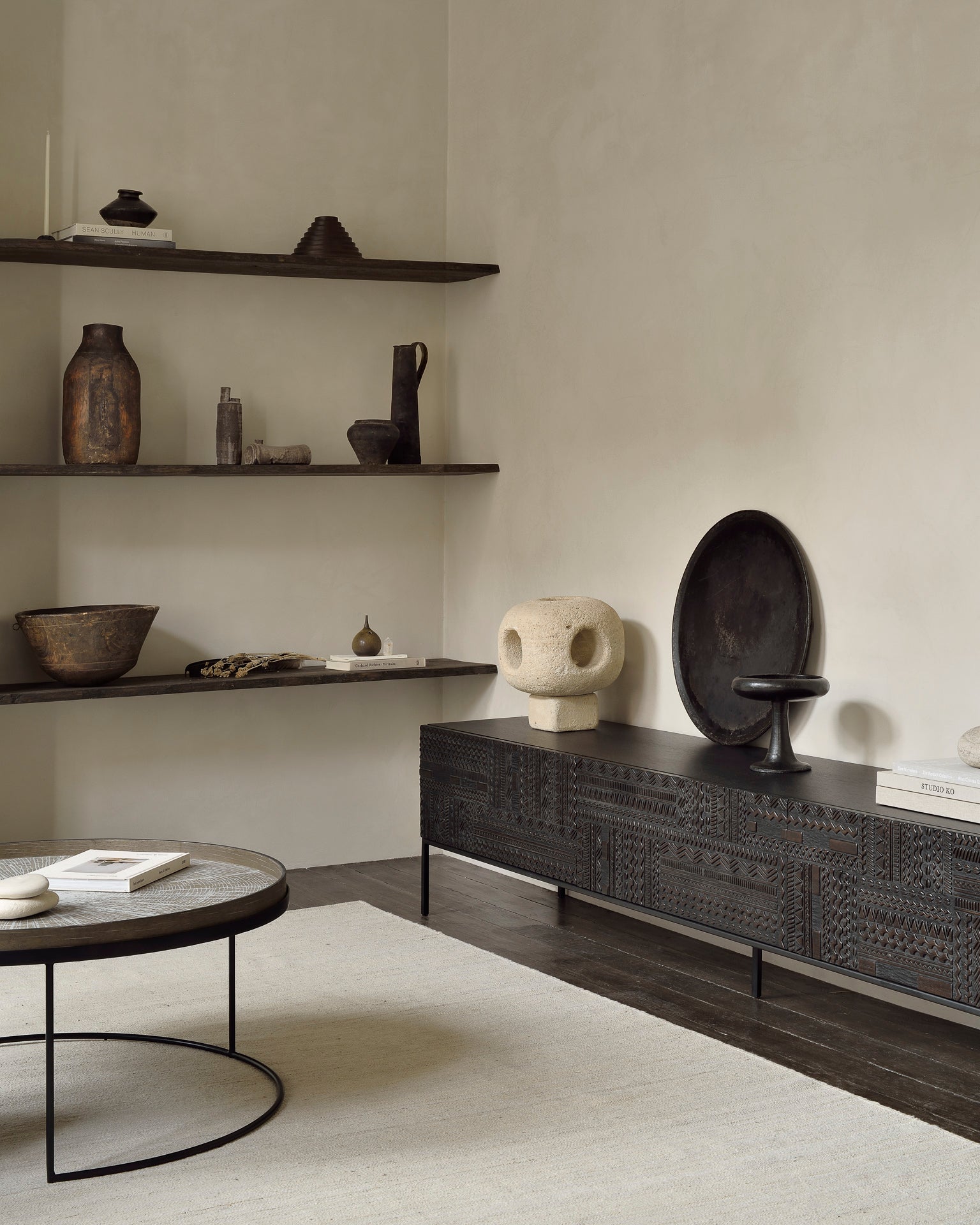 Tabwa Carved Oak TV Unit
