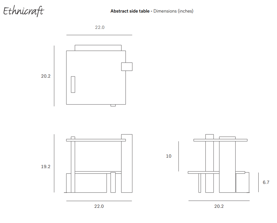 Abstract Black Side Table