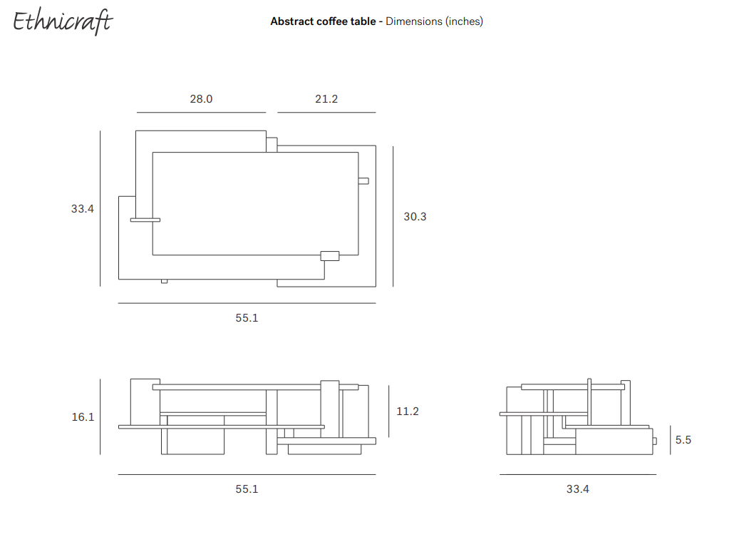 Abstract Black Coffee Table
