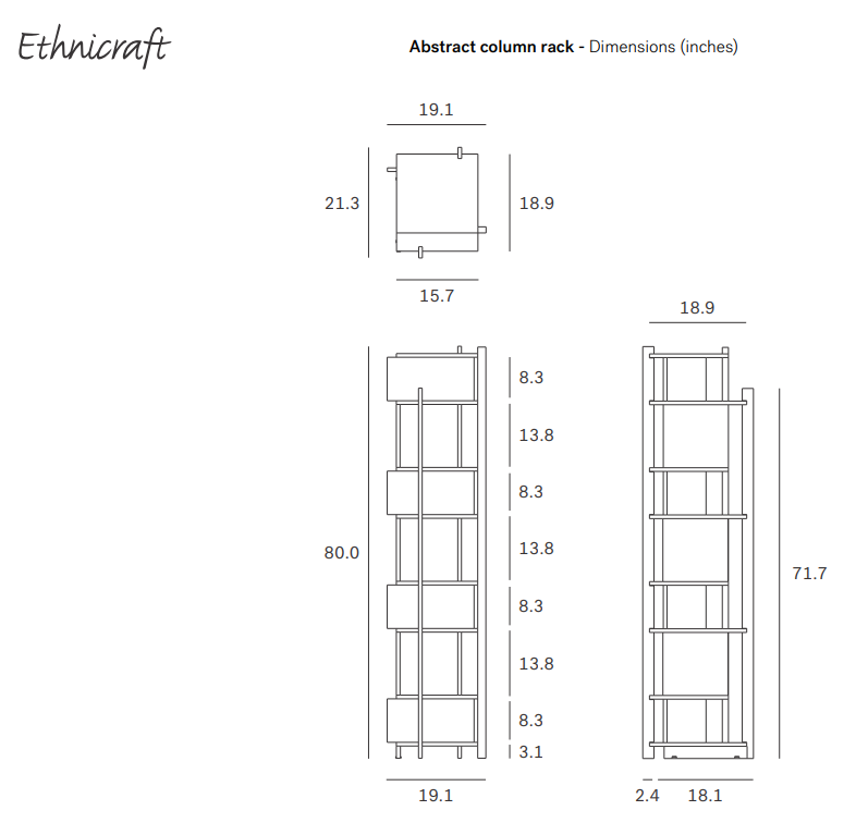 Abstract Teak Black Shelving