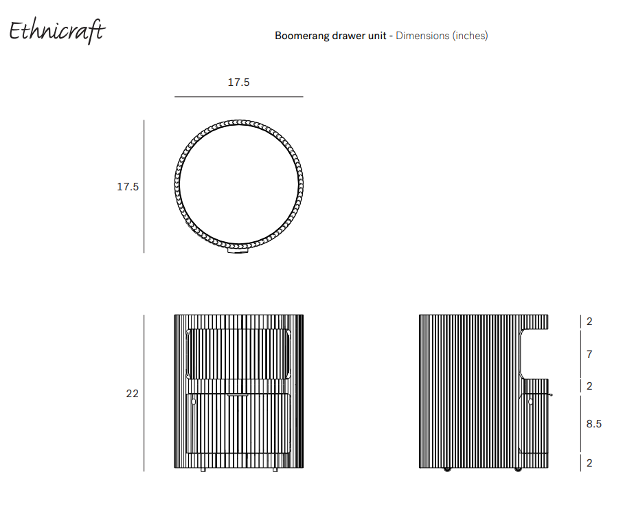 Boomerang Oak Drawer Unit