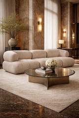 Leon 4 Seater Velvet Natural