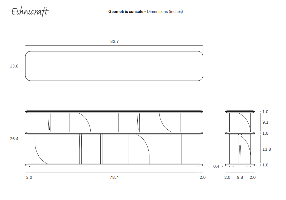 Geometric Dark Teak Console