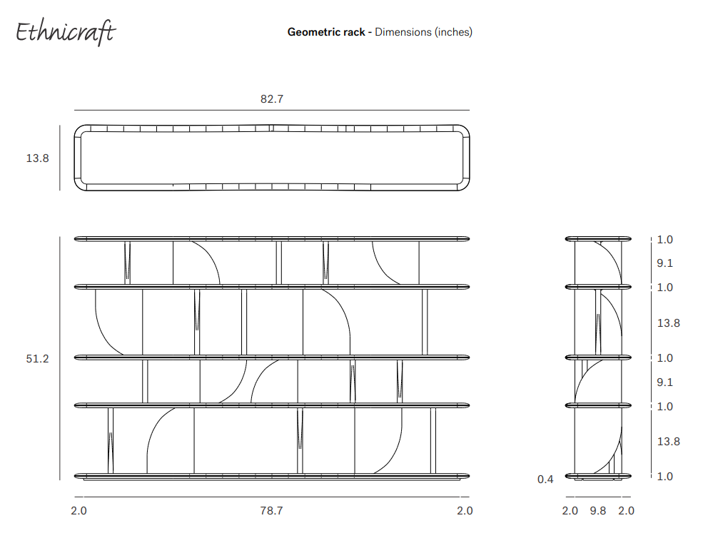 Geometric Modular Teak Rack
