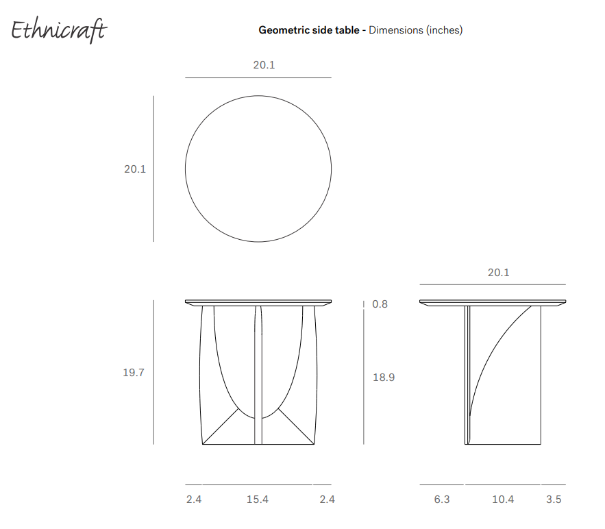 Geometric Teak Side Table