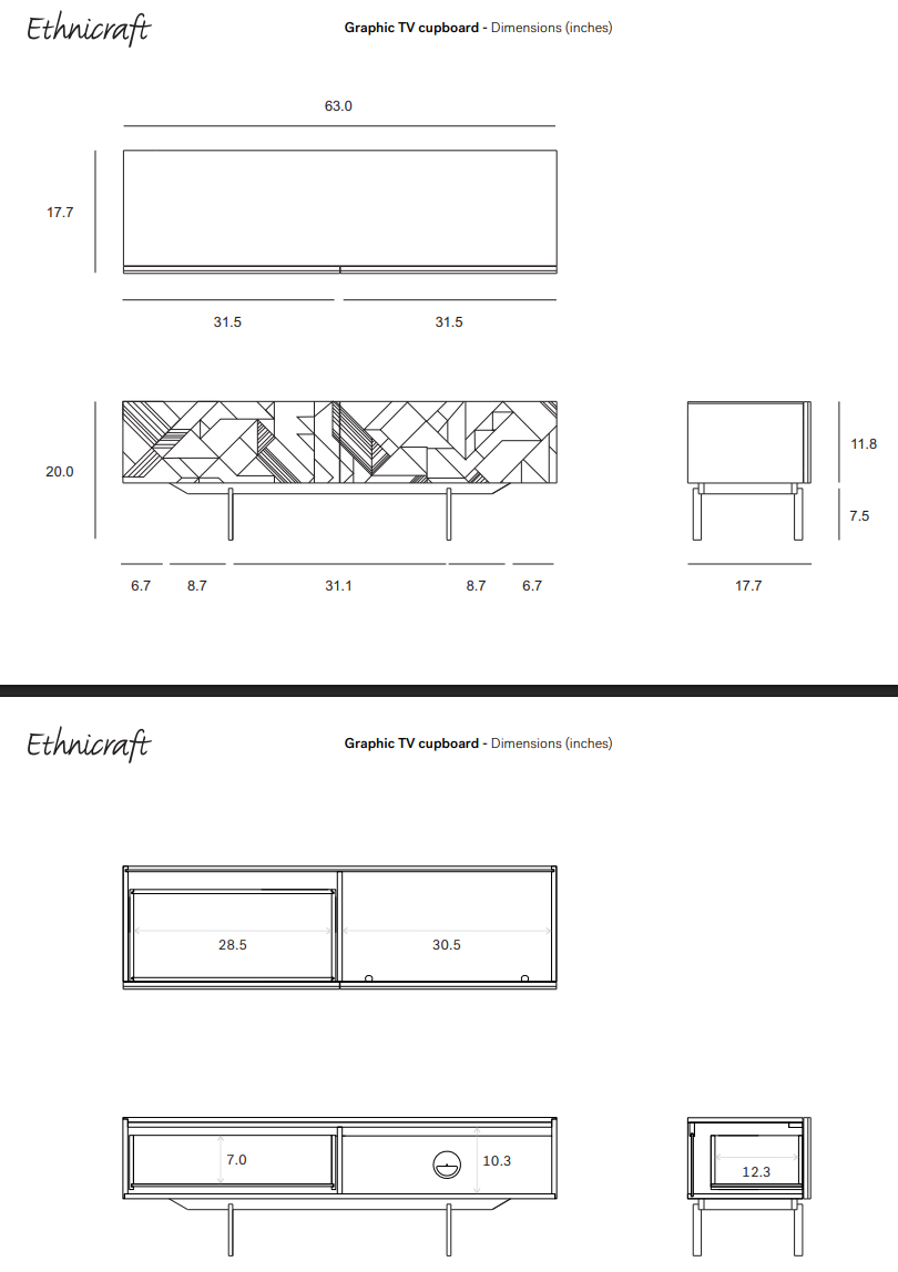 Graphic 4-Door TV Unit