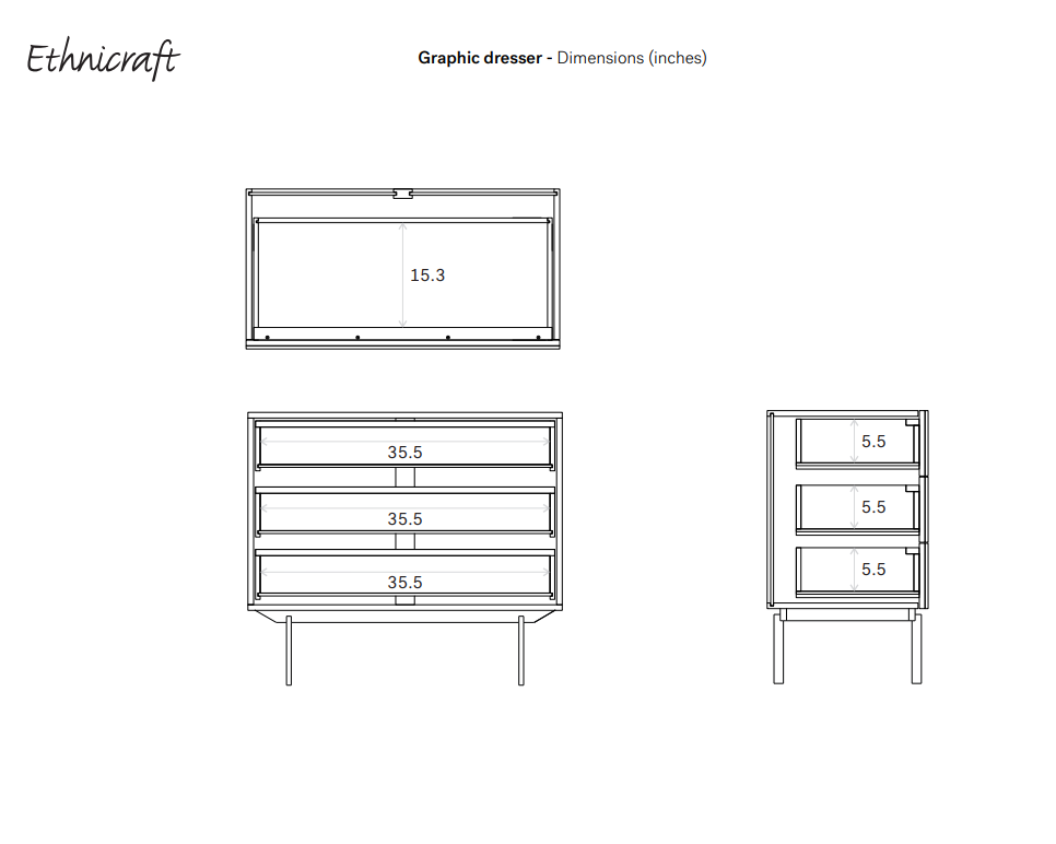 Graphic 3-Door Dresser