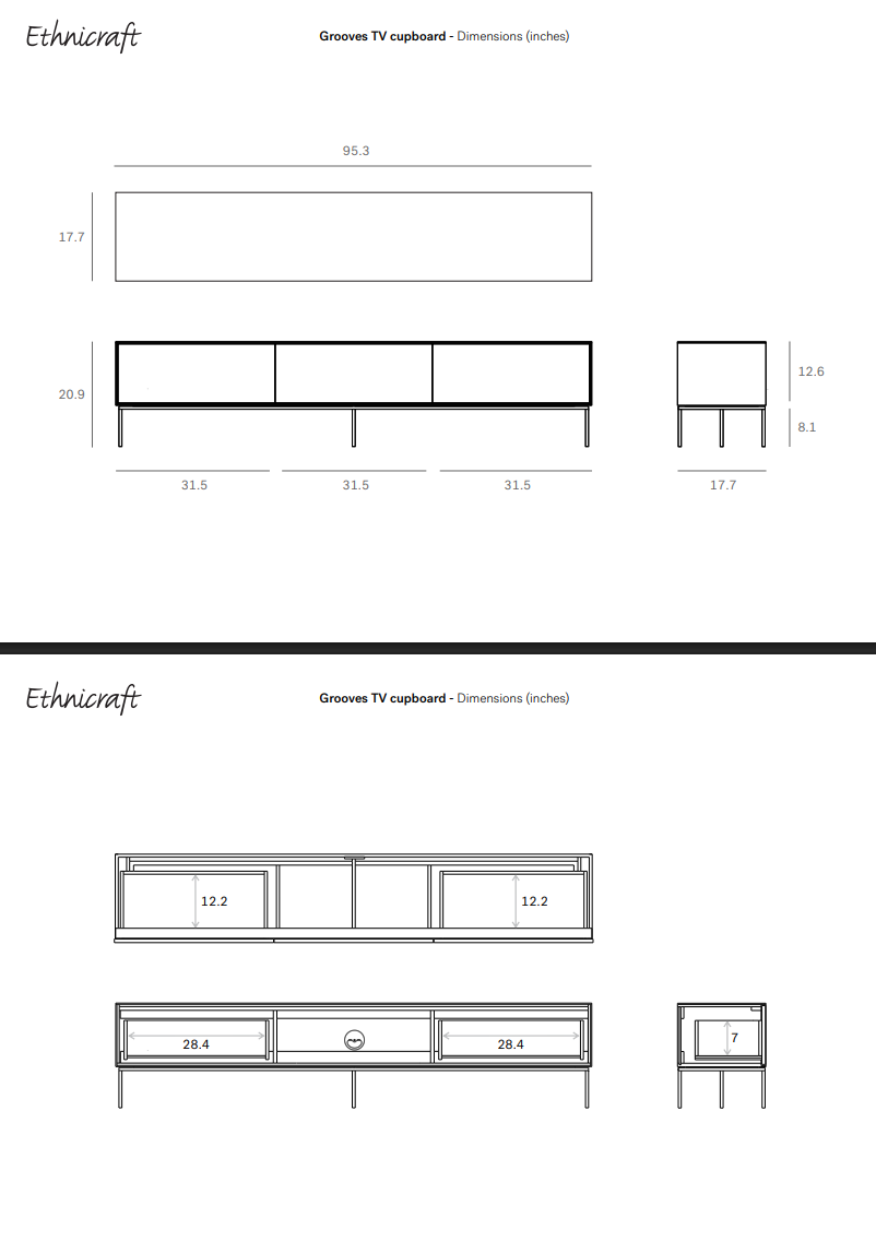 Grooves 4-Door TV Unit