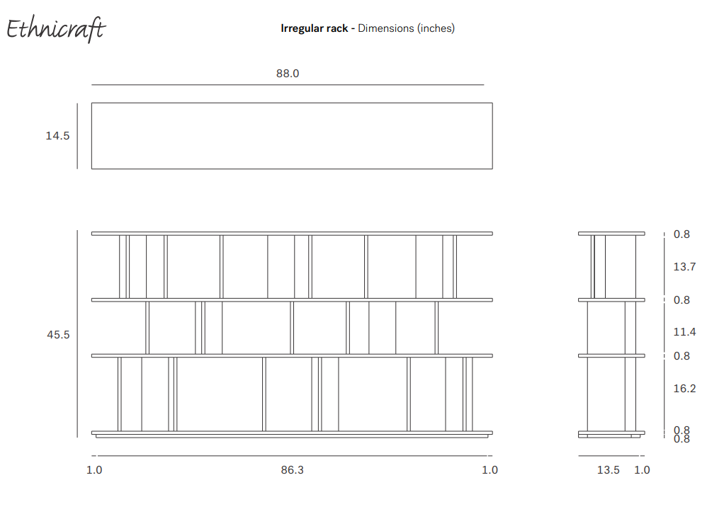 Irregular Small Teak Rack