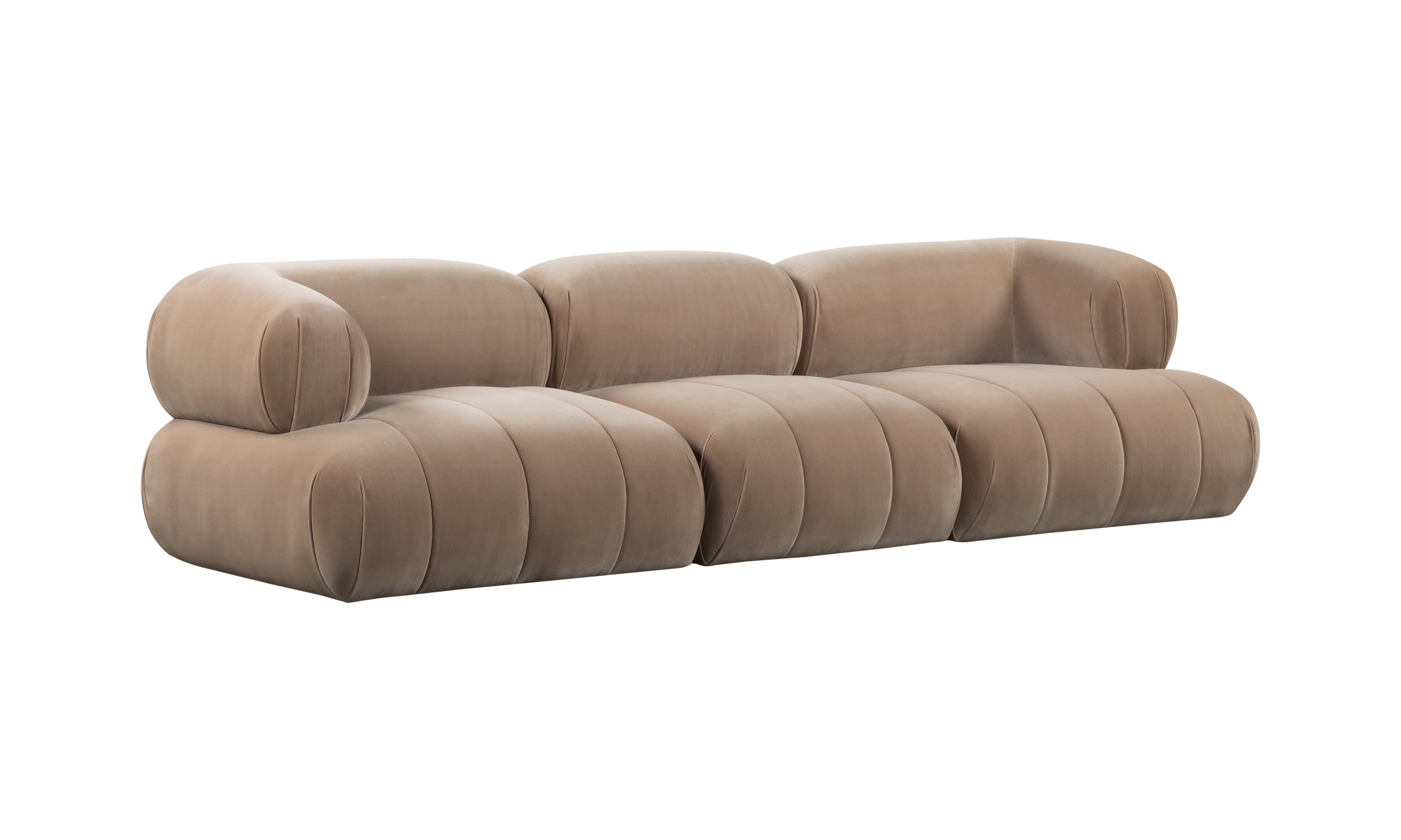 Leon 4 Seater Velvet Natural