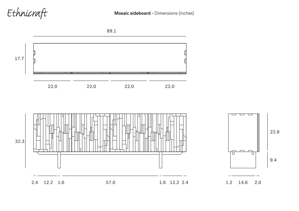 Mosaic 4-Door Sideboard