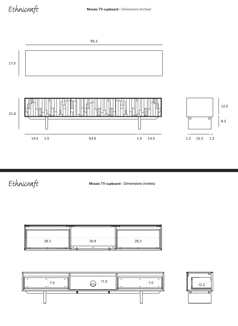 Mosaic 4-Door TV Unit
