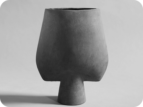 Sphere vase Square big dark grey
