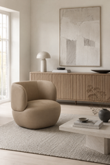 Patricia Swivel Chair Chalk Mink Leather