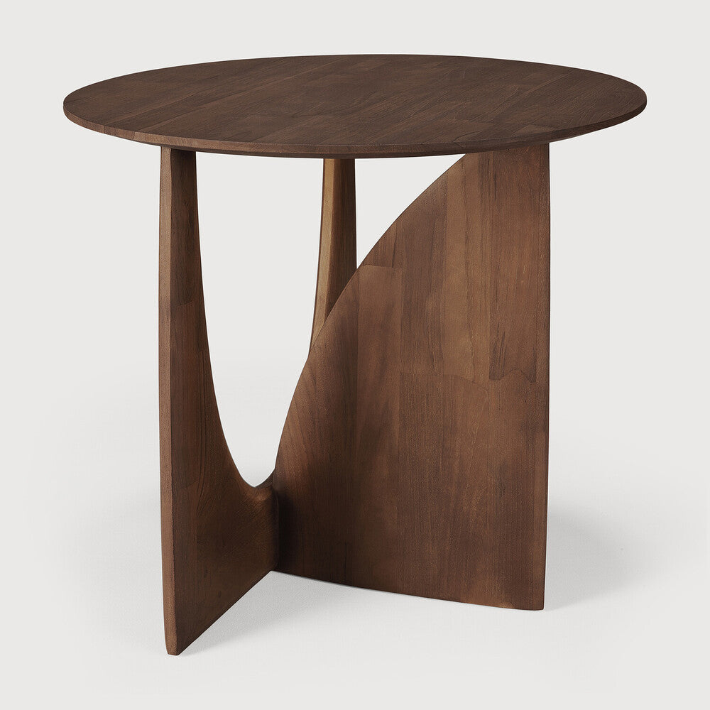 Geometric Teak Side Table