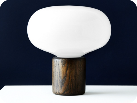 Karl Johan table lamp, White opal glass